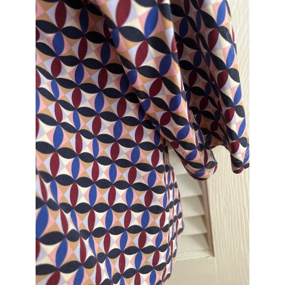 Talbots fall‎ color print knit top 2X 3/4 sleeve 92 nylon 8 spandex scoop neck - Picture 3 of 4